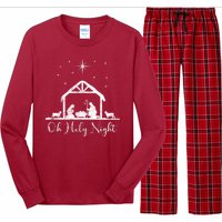 Oh Holy Night Jesus Stable In Bethlehem Long Sleeve Pajama Set