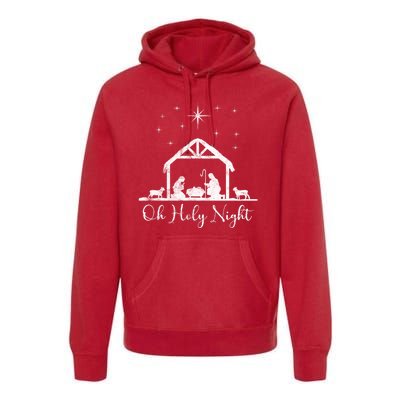 Oh Holy Night Jesus Stable In Bethlehem Premium Hoodie