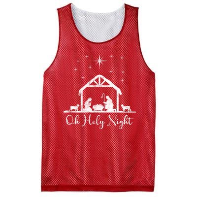 Oh Holy Night Jesus Stable In Bethlehem Mesh Reversible Basketball Jersey Tank