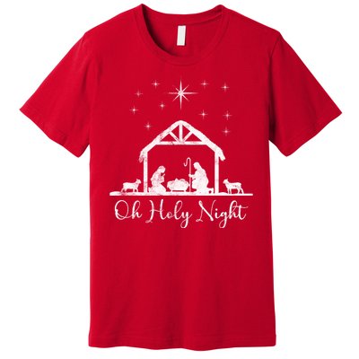 Oh Holy Night Jesus Stable In Bethlehem Premium T-Shirt