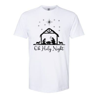 Oh Holy Night Jesus Stable In Bethlehem Softstyle® CVC T-Shirt