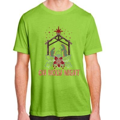 Oh Holy Night Christian Retro Christmas Religious Graphic Plus Size Adult ChromaSoft Performance T-Shirt