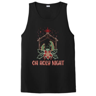 Oh Holy Night Christian Retro Christmas Religious Graphic Plus Size PosiCharge Competitor Tank