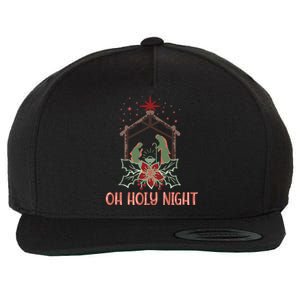 Oh Holy Night Christian Retro Christmas Religious Graphic Plus Size Wool Snapback Cap