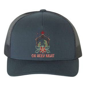 Oh Holy Night Christian Retro Christmas Religious Graphic Plus Size Yupoong Adult 5-Panel Trucker Hat