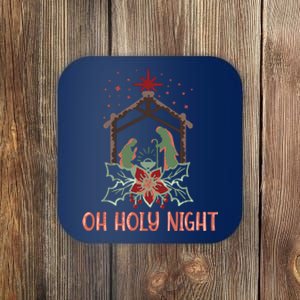 Oh Holy Night Christian Retro Christmas Religious Graphic Plus Size Coaster