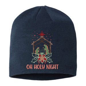 Oh Holy Night Christian Retro Christmas Religious Graphic Plus Size Sustainable Beanie