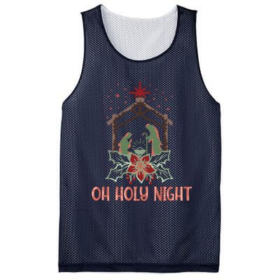 Oh Holy Night Christian Retro Christmas Religious Graphic Plus Size Mesh Reversible Basketball Jersey Tank