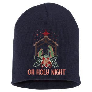 Oh Holy Night Christian Retro Christmas Religious Graphic Plus Size Short Acrylic Beanie