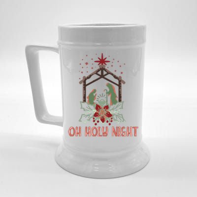 Oh Holy Night Christian Retro Christmas Religious Graphic Plus Size Beer Stein