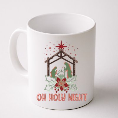 Oh Holy Night Christian Retro Christmas Religious Graphic Plus Size Coffee Mug