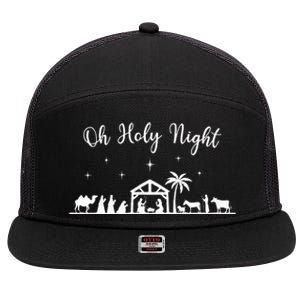 Oh Holy Night  Jesus Is The Reason For The Season Christmas  7 Panel Mesh Trucker Snapback Hat