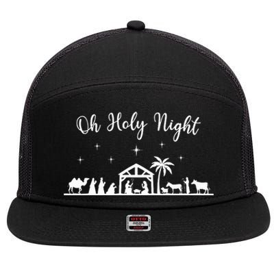 Oh Holy Night  Jesus Is The Reason For The Season Christmas  7 Panel Mesh Trucker Snapback Hat