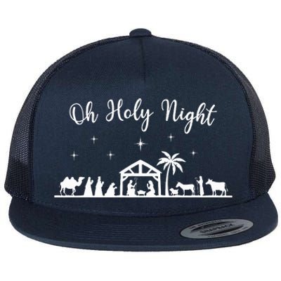 Oh Holy Night  Jesus Is The Reason For The Season Christmas  Flat Bill Trucker Hat