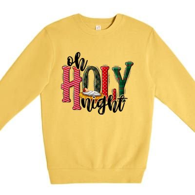 Oh Holly Night Jesus Christmas Xmas Pajamas Swea Premium Crewneck Sweatshirt