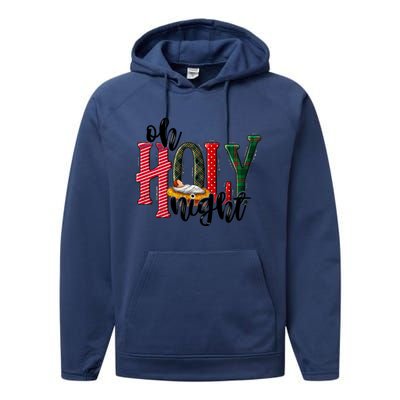 Oh Holly Night Jesus Christmas Xmas Pajamas Swea Performance Fleece Hoodie