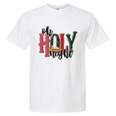 Oh Holly Night Jesus Christmas Xmas Pajamas Swea Garment-Dyed Heavyweight T-Shirt