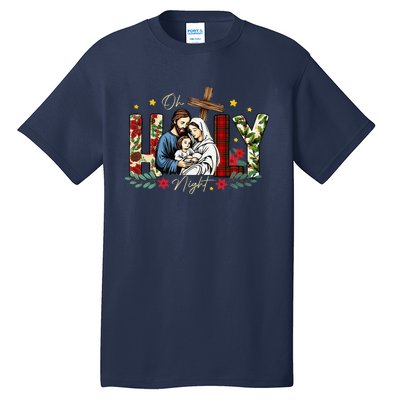 Oh Holly Night Christian True Story Jesus Christmas Tall T-Shirt