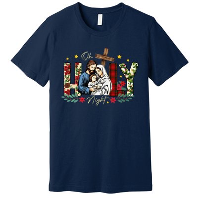 Oh Holly Night Christian True Story Jesus Christmas Premium T-Shirt