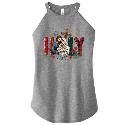 Oh Holly Night Christmas Nativity Jesus Xmas Christian Women's Perfect Tri Rocker Tank