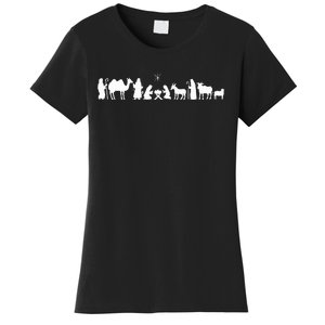 Oh Holy Night Nativity Scene Christianity  Women's T-Shirt