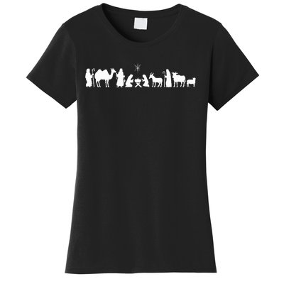 Oh Holy Night Nativity Scene Christianity  Women's T-Shirt