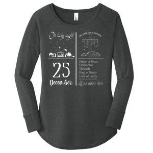 Oh Holy Night Let Us Adore Him Christmas Christian Nativity Women's Perfect Tri Tunic Long Sleeve Shirt