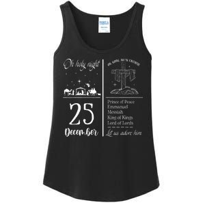 Oh Holy Night Let Us Adore Him Christmas Christian Nativity Ladies Essential Tank