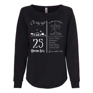 Oh Holy Night Let Us Adore Him Christmas Christian Nativity Womens California Wash Sweatshirt