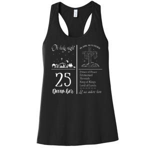 Oh Holy Night Let Us Adore Him Christmas Christian Nativity Women's Racerback Tank