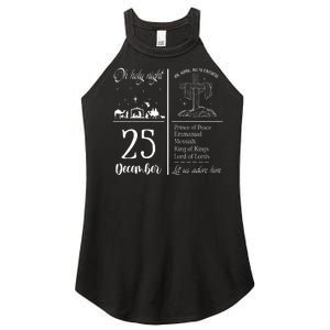 Oh Holy Night Let Us Adore Him Christmas Christian Nativity Women's Perfect Tri Rocker Tank