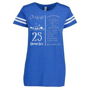 Oh Holy Night Let Us Adore Him Christmas Christian Nativity Enza Ladies Jersey Football T-Shirt