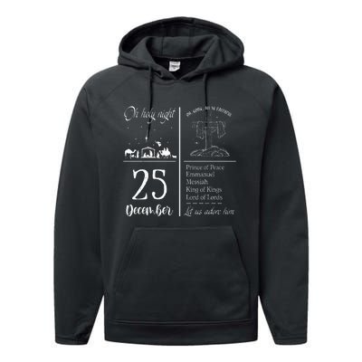 Oh Holy Night Let Us Adore Him Christmas Christian Nativity Performance Fleece Hoodie