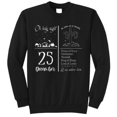 Oh Holy Night Let Us Adore Him Christmas Christian Nativity Sweatshirt