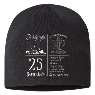 Oh Holy Night Let Us Adore Him Christmas Christian Nativity Sustainable Beanie