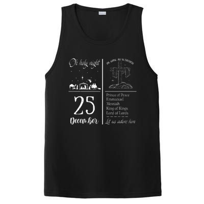 Oh Holy Night Let Us Adore Him Christmas Christian Nativity PosiCharge Competitor Tank