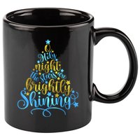 Oh Holy Night The Stars Are Brightly Shining Tree 11oz C Handle Ceramic Mug