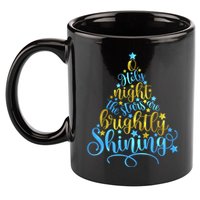 Oh Holy Night The Stars Are Brightly Shining Tree 11oz C Handle Ceramic Mug