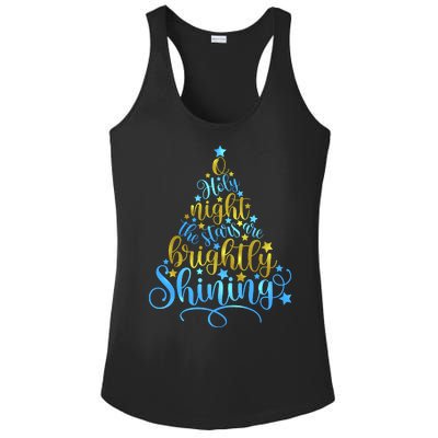 Oh Holy Night The Stars Are Brightly Shining Tree Ladies PosiCharge Competitor Racerback Tank