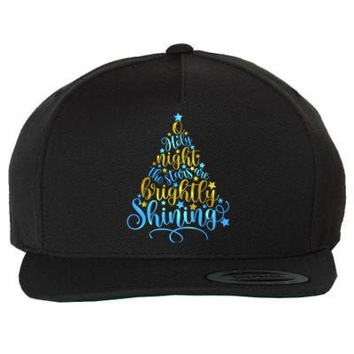 Oh Holy Night The Stars Are Brightly Shining Tree Wool Snapback Cap