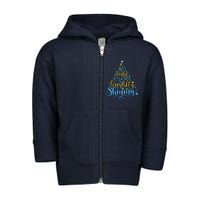 Oh Holy Night The Stars Are Brightly Shining Tree Toddler Zip Fleece Hoodie