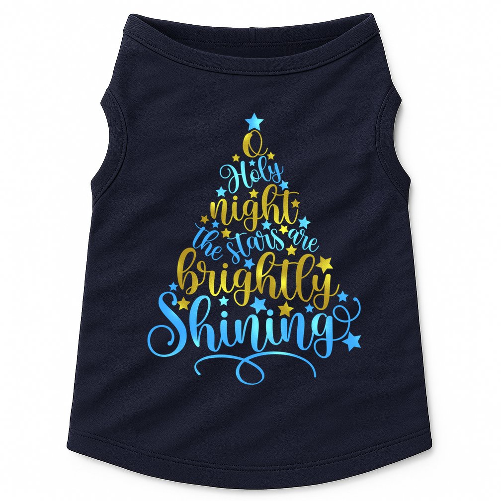 Oh Holy Night The Stars Are Brightly Shining Tree Doggie Tank