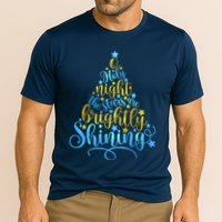 Oh Holy Night The Stars Are Brightly Shining Tree Cooling Performance Crew T-Shirt