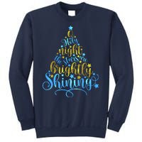 Oh Holy Night The Stars Are Brightly Shining Tree Sweatshirt