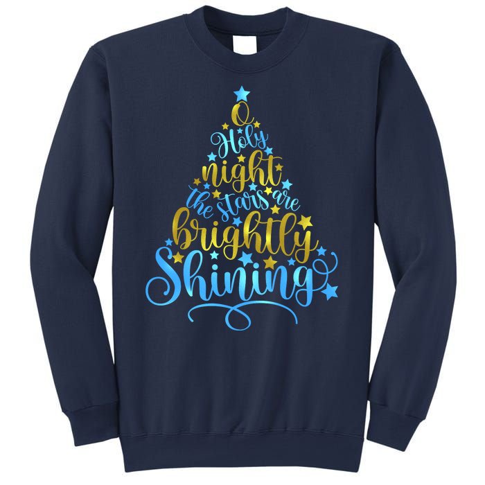 Oh Holy Night The Stars Are Brightly Shining Tree Sweatshirt