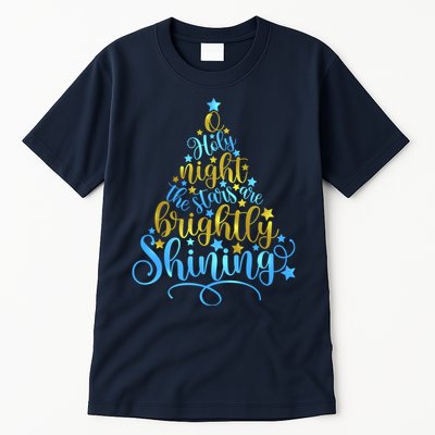 Oh Holy Night The Stars Are Brightly Shining Tree Tall T-Shirt