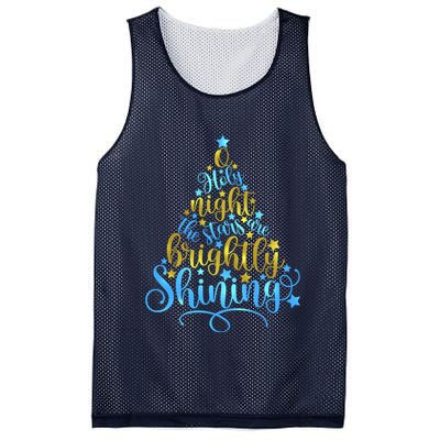 Oh Holy Night The Stars Are Brightly Shining Tree Mesh Reversible Basketball Jersey Tank