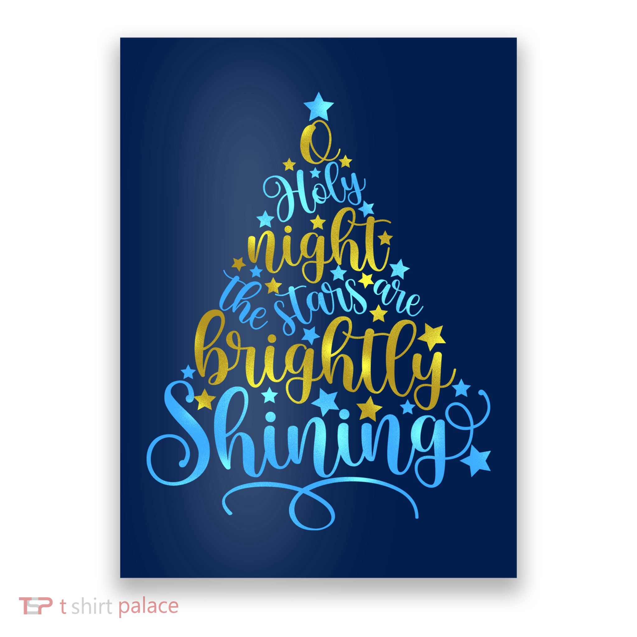 Oh Holy Night The Stars Are Brightly Shining Tree Poster