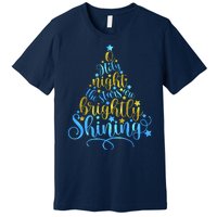 Oh Holy Night The Stars Are Brightly Shining Tree Premium T-Shirt