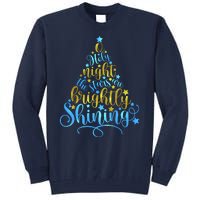 Oh Holy Night The Stars Are Brightly Shining Tree Tall Sweatshirt